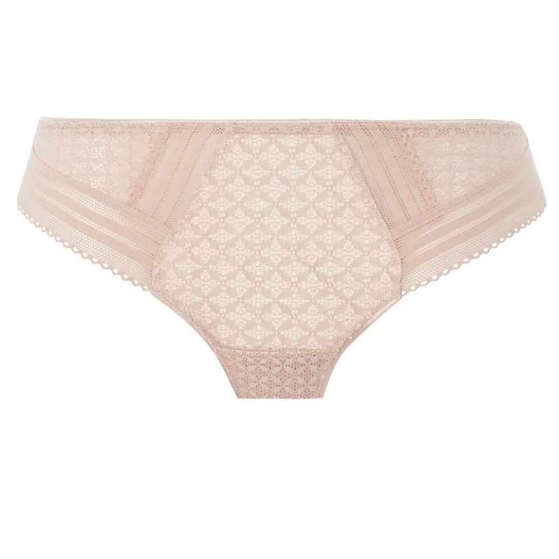 Women's panties with mesh fabric for breathability-Viva Lace Brazilian Brief Natural Beige - Freya