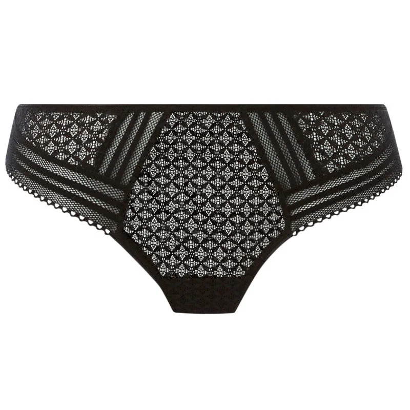 Women's panties with side lace for added style-Viva Lace Brazilian Brief Noir Black - Freya
