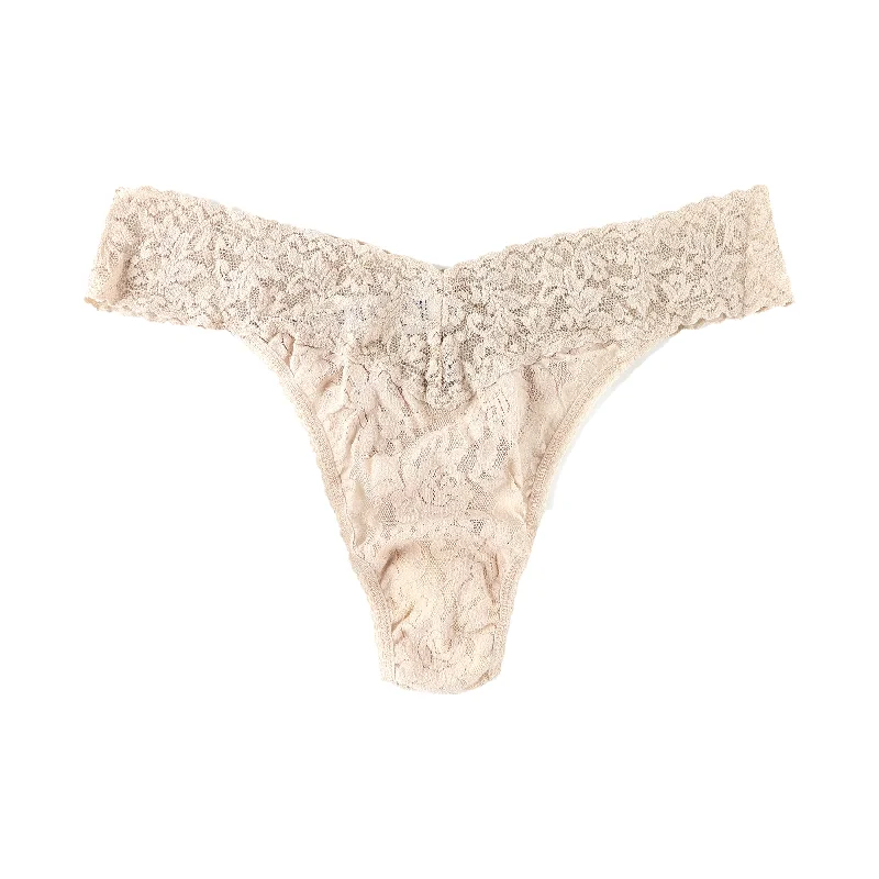 Soft cotton panties for women-Hanky Panky Lace Original Rise Thong