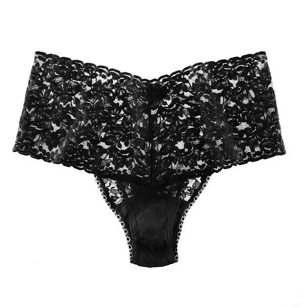 Women's panties for winter warmth-Hanky Panky Plus Size Signature Lace Retro Rise Thong