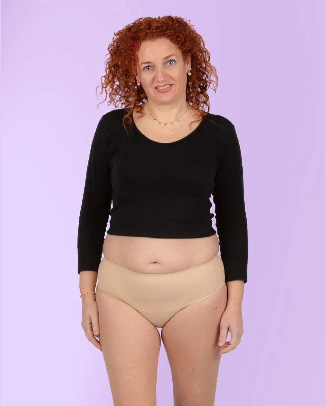Women's panties with mesh and lace for a chic design-Incontinence Underwear | Seamless | Beige Women's panties with mesh and lace for a chic design-Incontinence Underwear | Seamless | Beige