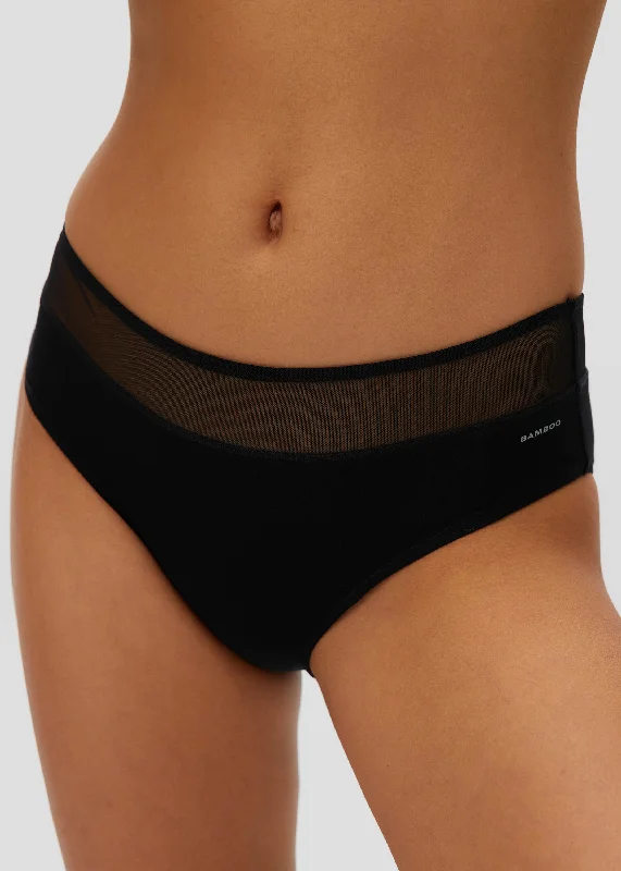 Women's panties with low-rise waist for modern style-Hiphugger with Mesh