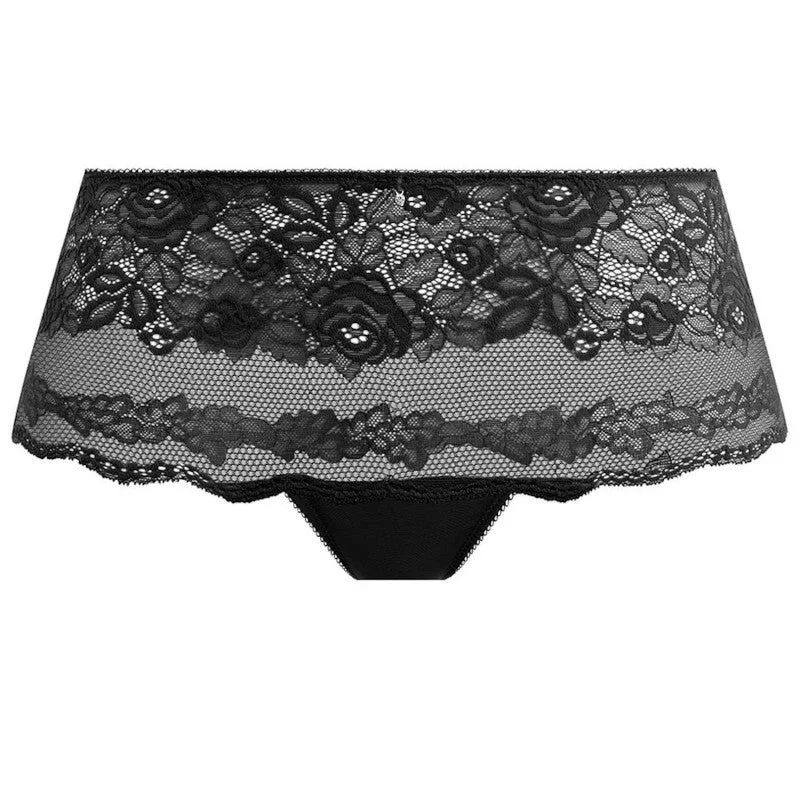 High-cut panties for shaping your legs-Ravissant Short Black - Wacoal