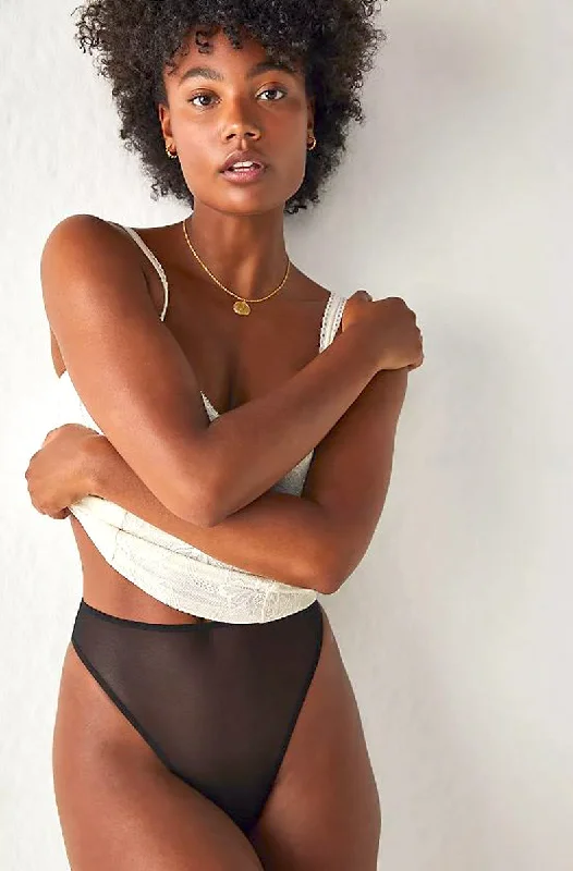 Women's panties with wide waistband-Whisper High Cut Thong