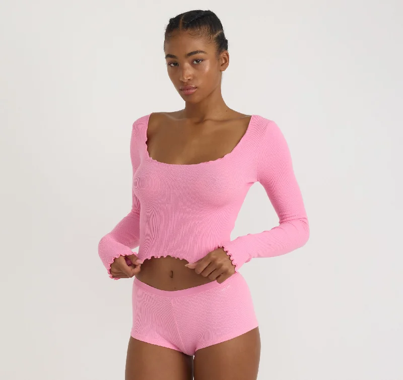 Women's panties for all-around comfort with adjustable waist-Core Rib Shorty