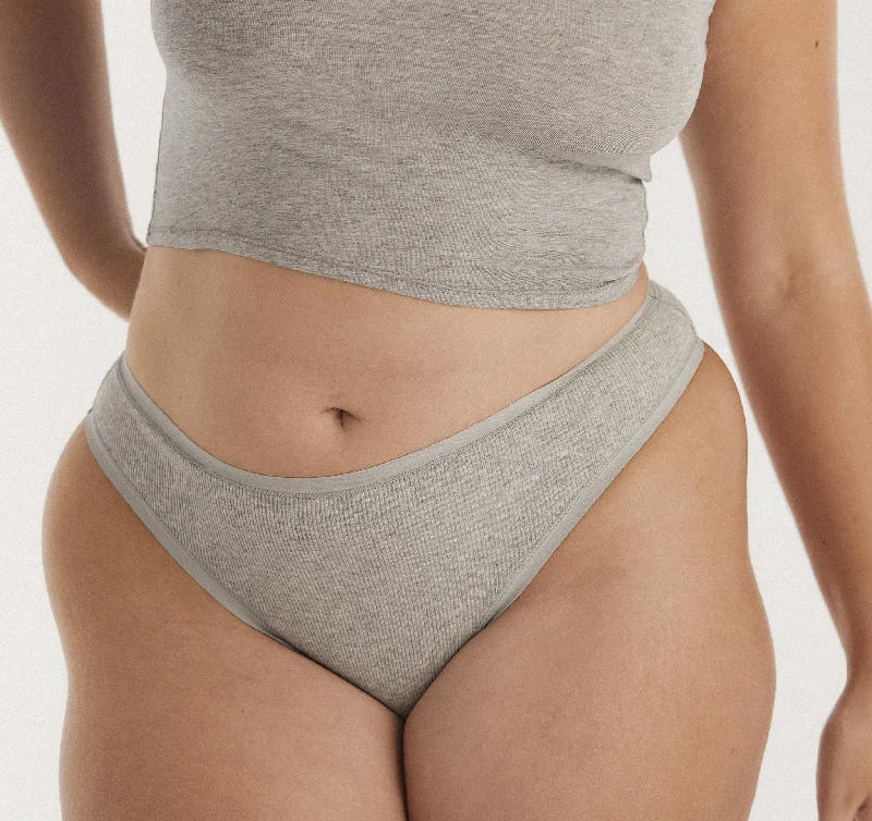 Women's panties with waistband control-Core Rib Thong