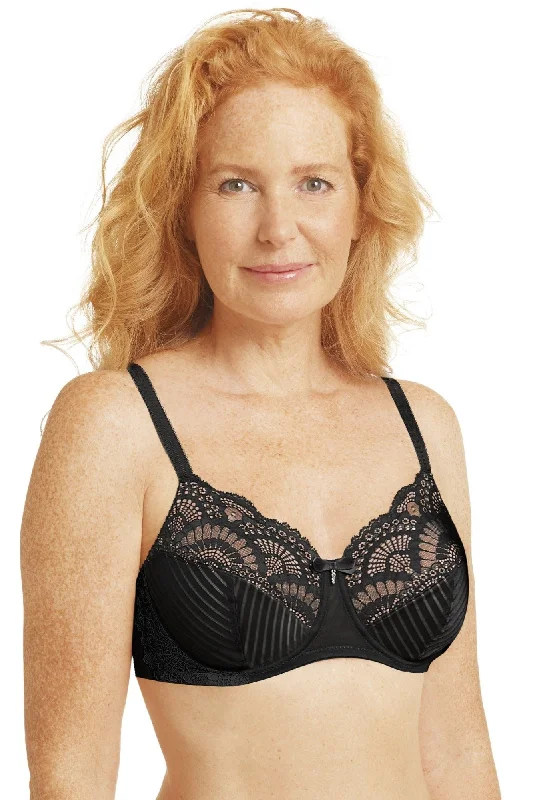Women's lingerie for glamorous wear-Amoena Karolina Padded Wire Free Mastectomy Bra - Black