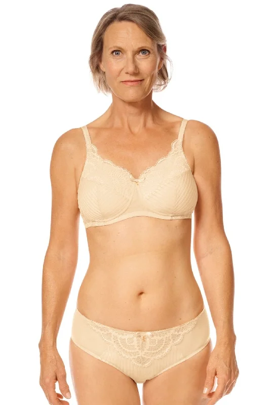 Women's lingerie for seductive nights-Amoena Karolina Padded Wire Free Mastectomy Bra - Sand