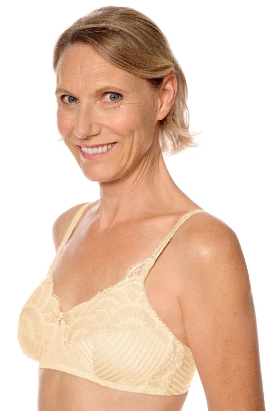 Women's lingerie for smooth fit-Amoena Karolina Wire Free Mastectomy Bra - Sand