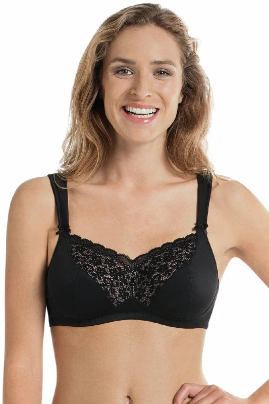 Women's lingerie for stylish loungewear-Anita Havanna Wire Free Mastectomy Bra - Black