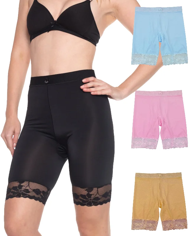 Women's lingerie for seductive look-Smooth Lace Slip Shorts (3 Pack)