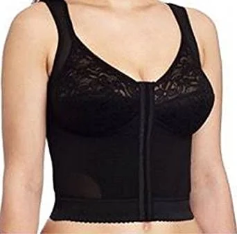 Women's lingerie for stylish undergarments-Gelmart Longline Straight and Tall Posture Bra (Black)