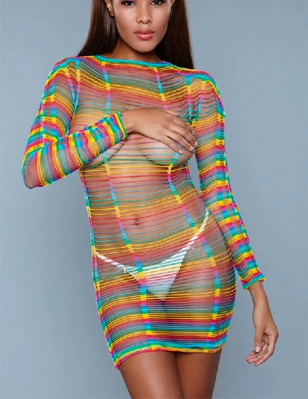 Women's lingerie for luxury sleepwear-Be Wicked 1998 Rainbow Burn Desire Rainbow Bodysuit