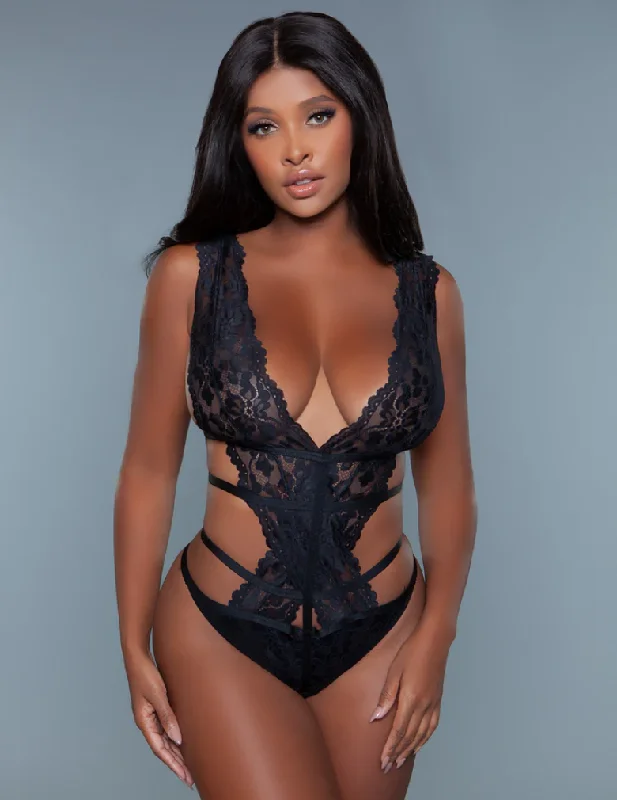 Women's lingerie for sexy comfort-Be Wicked 2233 Tatum Bodysuit Black