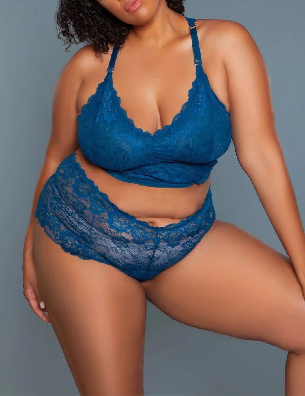 Women's lingerie for enhancing bust size-Be Wicked 2252P Cindy Cami Set Deep Royal