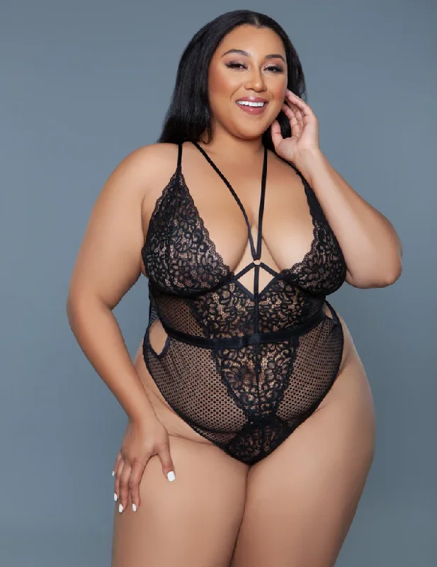 Women's lingerie for romantic seduction-Be Wicked 2267 Elise Bodysuit Black