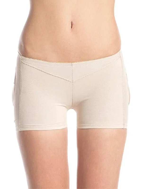Women's corset with steel boning support-Be Wicked BW1649 Nude Abby Butt Lifter Boyshort