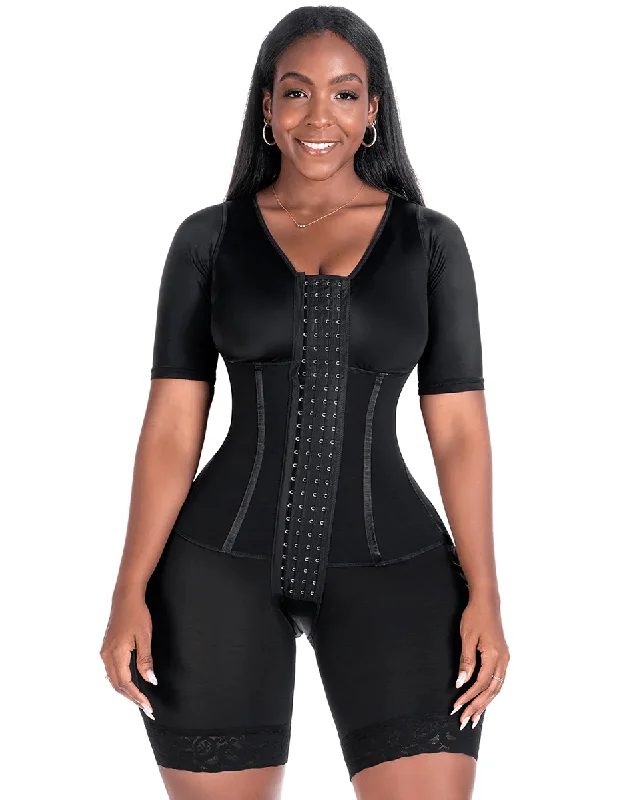 Women's corset for smooth curves under dress-Bling Shapers Colombian Fajas with Sleeves and Built-In Bra Women's corset for smooth curves under dress-Bling Shapers Colombian Fajas with Sleeves and Built-In Bra