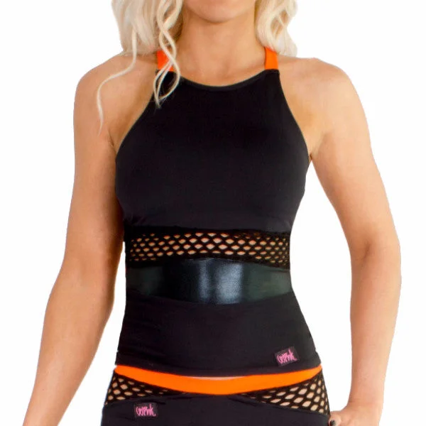 Women's lingerie for seductive curves-Camilla Vest - Black / Orange