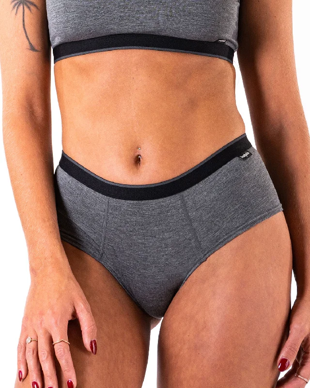 Women's lingerie for enhancing natural curves-Culotte Cheeky Bodyskin Daily gris mixé