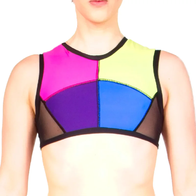 Women's lingerie for elegant seduction-Damian Top With Mesh - Multi