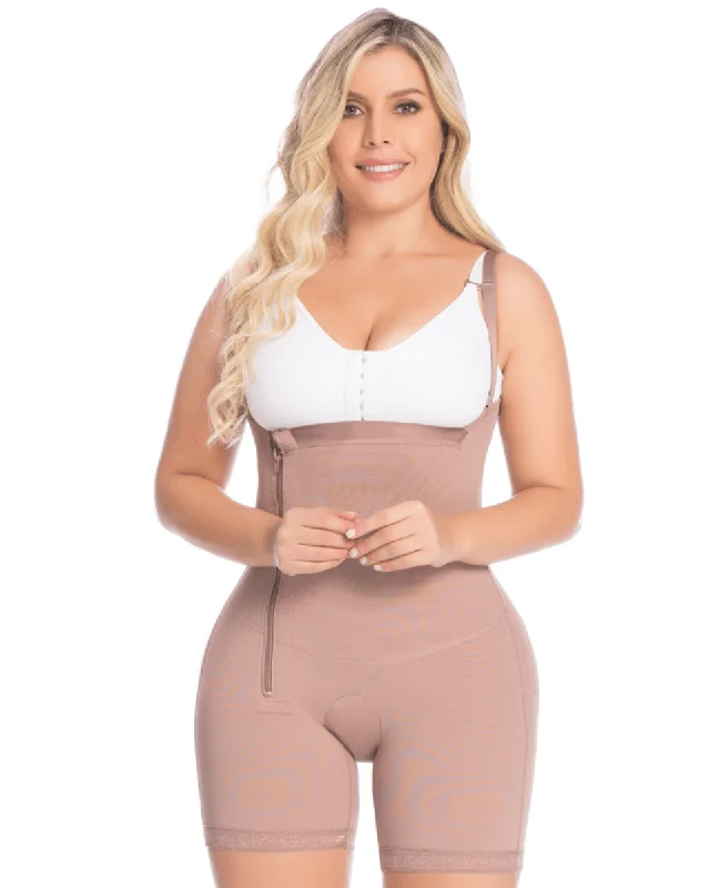 Women's corset for shaping with ease-Delie Fajas Mid-Leg Shapewear