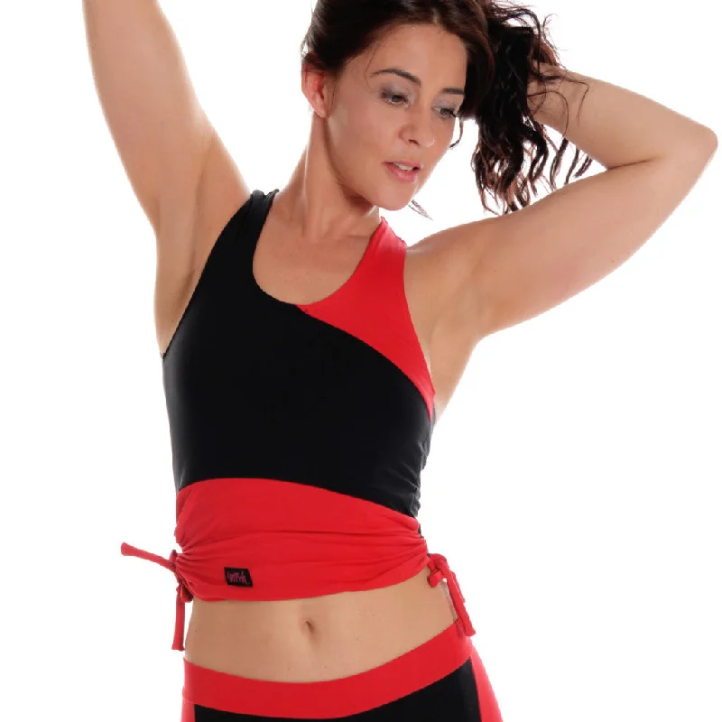 Women's lingerie for comfortable fit-Drawstring Vest - Black / Red