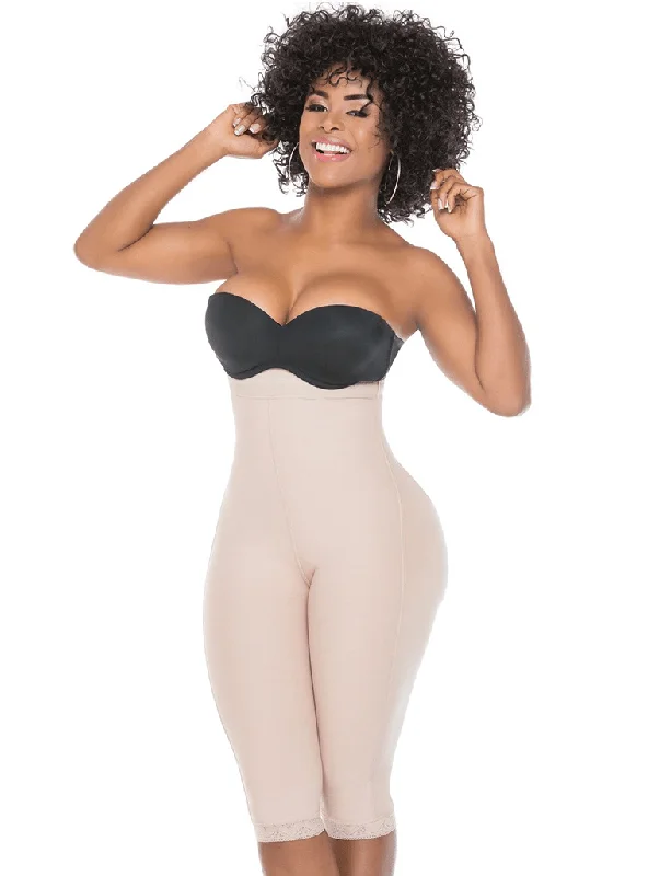 Women's corset with lace detailing-Fajas Salome High Waist Compression Shorts for Women
