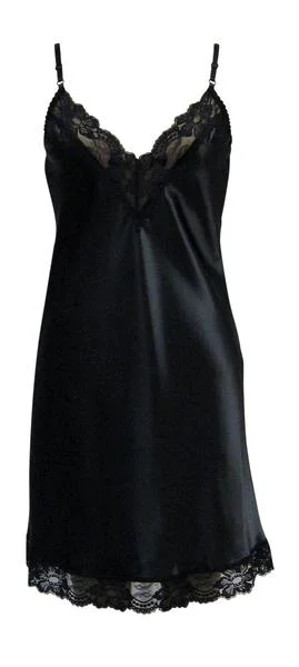 Women's corset with steel bones-Farr West Beautiful Plus Lace Trim Satin Full Slip
