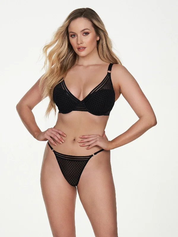 Women's lingerie for vintage style-Lola Leigh Full Figure Velvet Burnout Bra