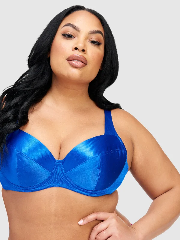 Women's lingerie for luxurious fabrics-Va Va Voom Satin Full Figure Push Up Bra