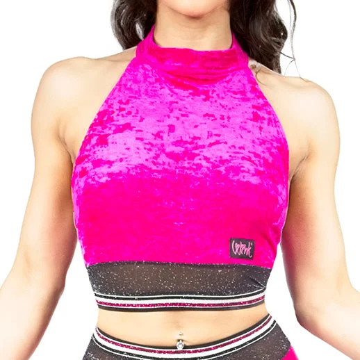 Women's lingerie for a flattering fit-Glitter Mist Halter Top - Raspberry