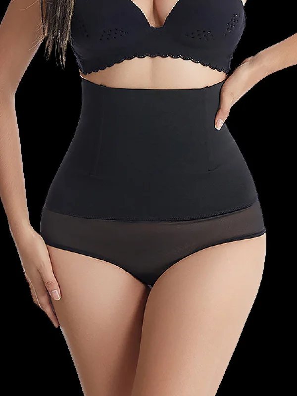 Women's corset with lace-up back-High Waist Stretch Postpartum Tummy Control Thong Shaper