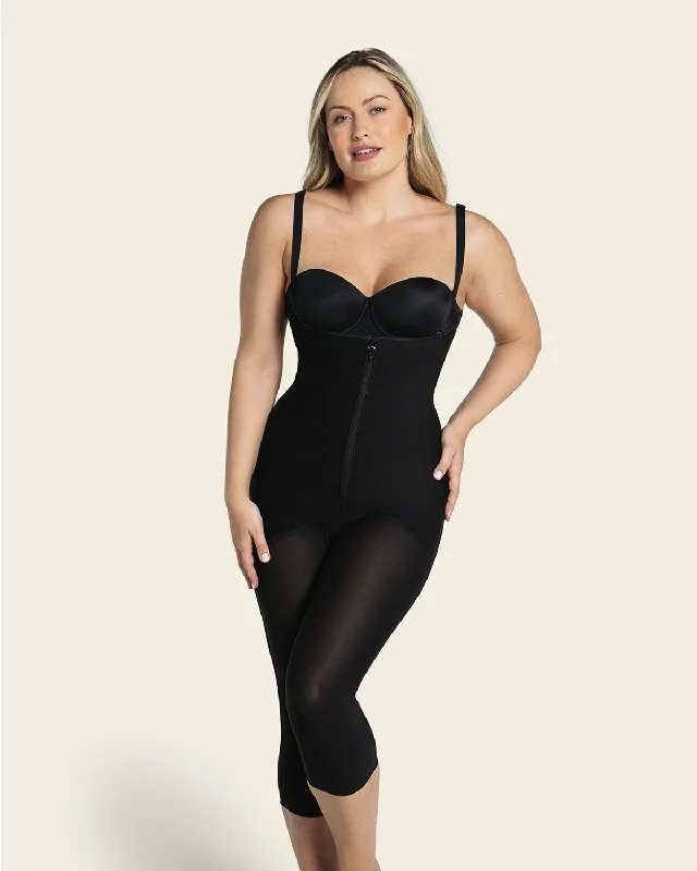 Women's corset for breathable comfort-Hook-And-Zip Mid-Calf Sculpting Body Shaper