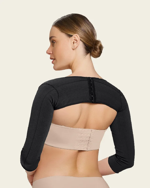 Women's corset for enhancing hourglass figure under dress-Post-Surgical ¾ Sleeve Arm Shaper with Back Closure Women's corset for enhancing hourglass figure under dress-Post-Surgical ¾ Sleeve Arm Shaper with Back Closure