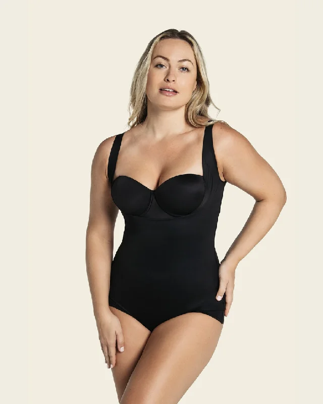 Women's corset for corset training beginners-Leonisa Plunge Back Classic Sculpting Body Shaper Women's corset for corset training beginners-Leonisa Plunge Back Classic Sculpting Body Shaper