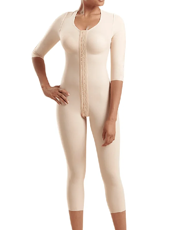 Women's corset for hourglass figure-Marena Bodysuit With 3/4-length Sleeves - Calf Length