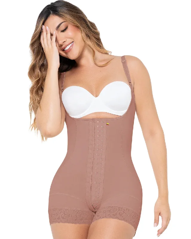 Women's corset with extra strong boning-MariaE Fajas Stage 2 Post Surgery High Compression Garment Mid Thigh & Open Bust Women's corset with extra strong boning-MariaE Fajas Stage 2 Post Surgery High Compression Garment Mid Thigh & Open Bust