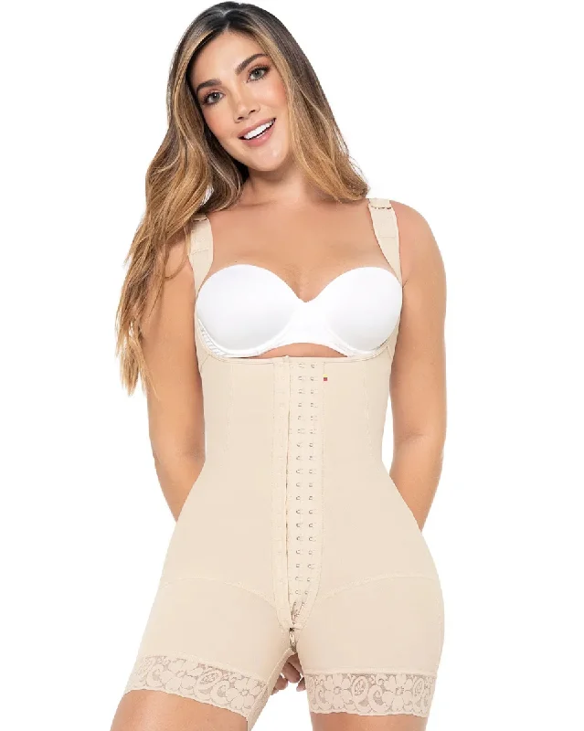 Women's corset with stretch fabric for comfort-MariaE Fajas Stage 2 Open Bust Post-Op Shapewear with Wide Strap