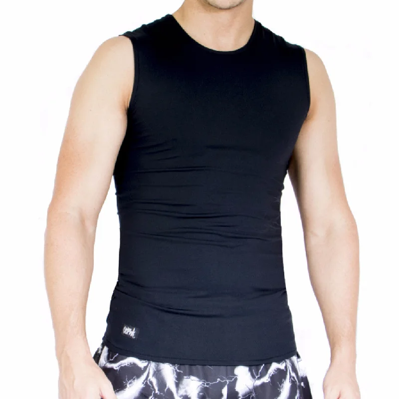 Women's lingerie for enhancing waistline-Men's Fitted Vest - Black