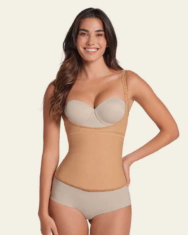 Women's corset for shaping curves under clothes-Open Bust Sculpting Back Support Tank