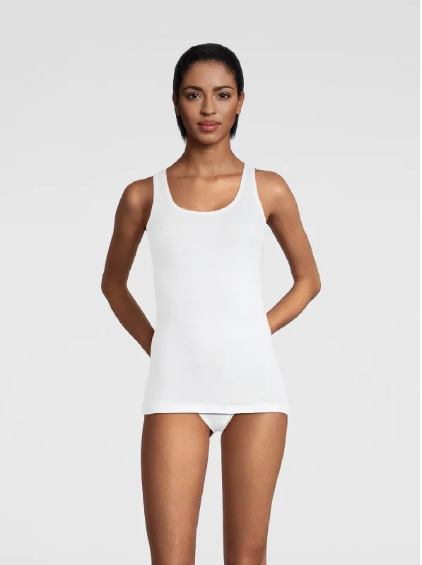 Women's corset with luxurious satin finish-Oscalito 100% Mako Cotton Tank Top