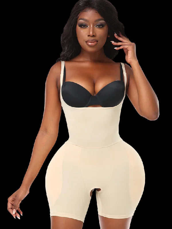 Women's corset for daily wear with comfortable fit-Removable Sponge Pad Tummy Control Enhancer Shaper