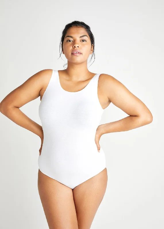 Women's corset for hourglass figure-Ruby Shaping Full Back Bodysuit - Cotton Seamless