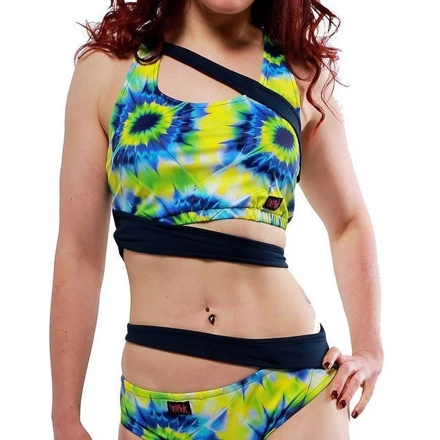 Women's lingerie for curvy body shape-Siren Print Top - Multi Glow / Navy