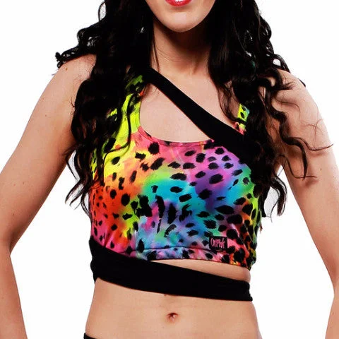 Women's lingerie for sophisticated appeal-Siren Print Top - Rainbow / Black