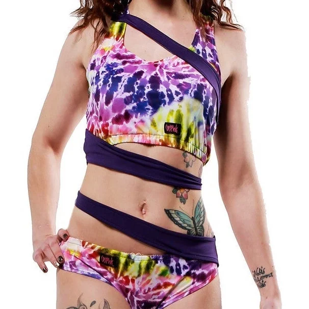 Women's lingerie for sleepwear comfort-Siren Print Top - Spiral Tie Dye / Purple