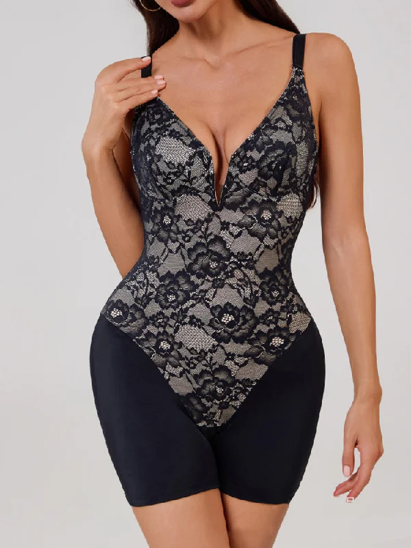 Women's corset for smooth under dresses-V-Neck Lace Bodysuit Shapewear with Tummy Control and Open Crotch Women's corset for smooth under dresses-V-Neck Lace Bodysuit Shapewear with Tummy Control and Open Crotch