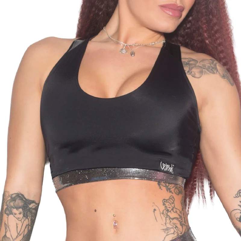 Women's lingerie for romantic atmosphere-Valencia Eco Crop Top - Black