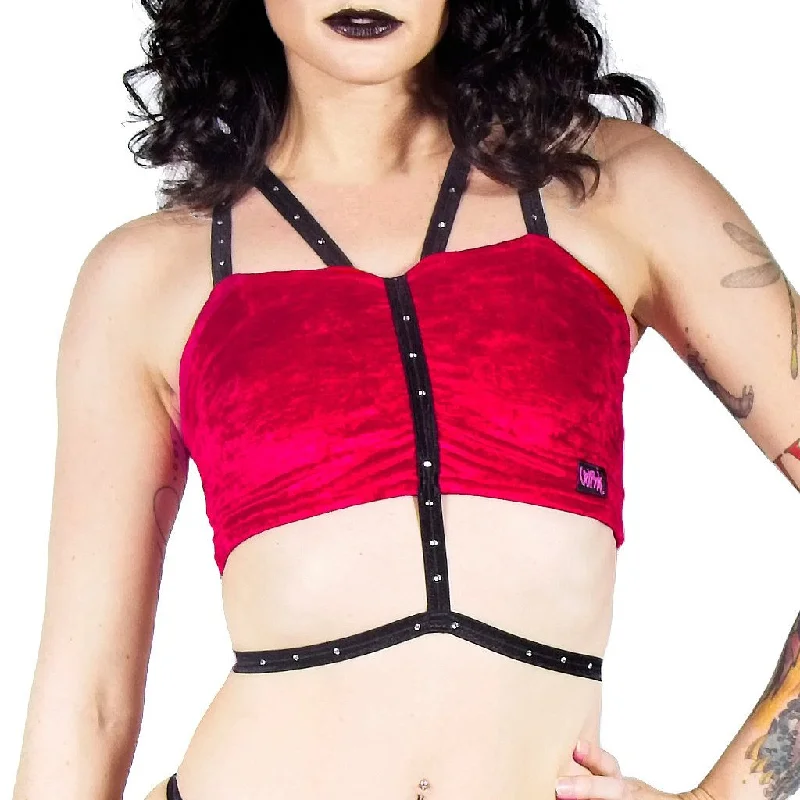 Women's lingerie for bridal look-Velvet Angel Top - Wine